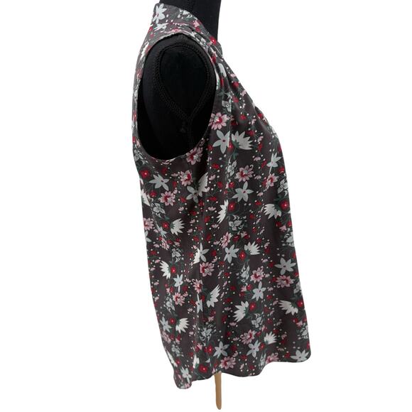 Cabi Womens Plaza Fiesta Floral Gray Sleeveless‎ Button Front Career Work Blouse - Picture 4 of 7